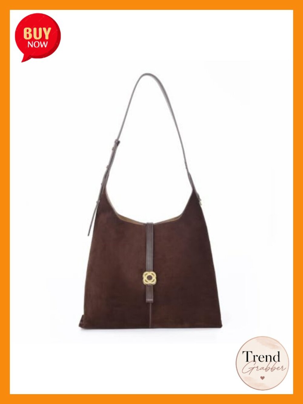 Faux Suede Hobo Shoulder Bag Tote Adjustable Strap Medium